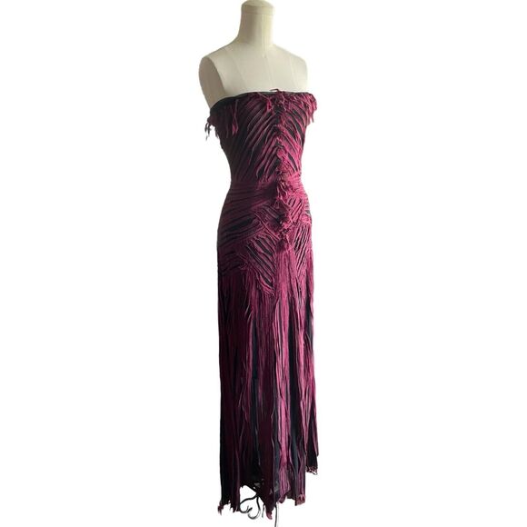 RARE Beatriz Camacho Black Sangria Strapless Column Gown Avant Garde Dress US 8 - Picture 1 of 5